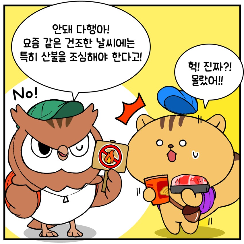 4.건조한 날씨, 산불 예방 수칙 꼭 지켜요!